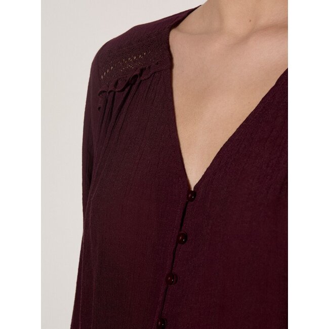 Apricot Painterly Sarasa Ruffle Blouse