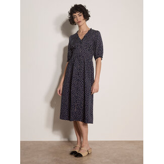 Apricot Mini Dot Button Through Midi Dress
