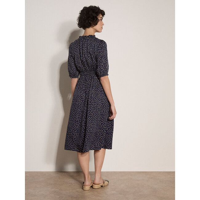 Apricot Mini Dot Button Through Midi Dress