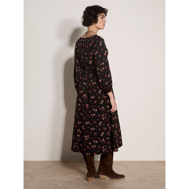 Apricot Watercolour Ditsy Smock Neck Dress (More Colours)