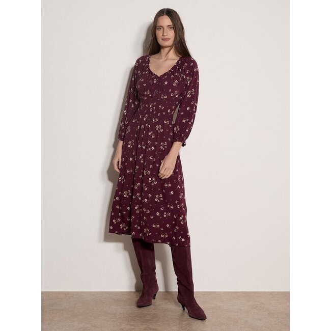 Apricot Watercolour Ditsy Smock Neck Dress (More Colours)