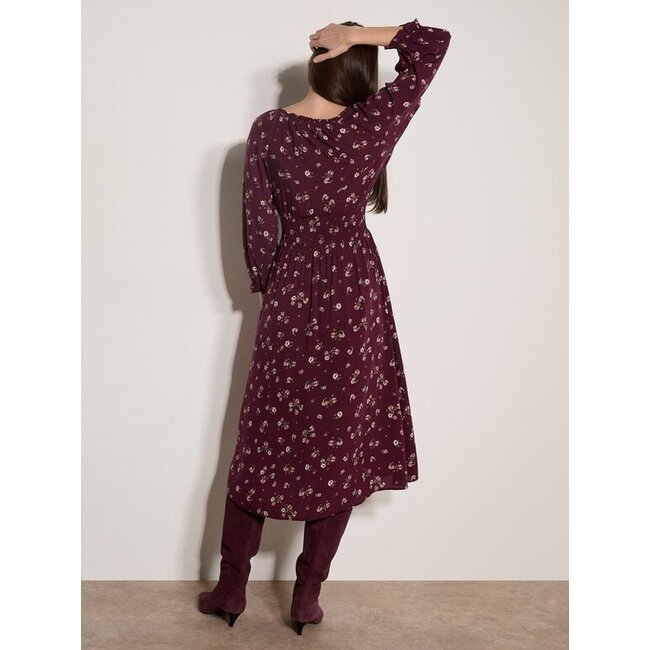 Apricot Watercolour Ditsy Smock Neck Dress (More Colours)