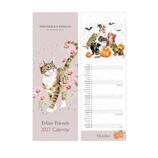 Wrendale 'FELINE FRIENDS' Cat Slim Calendar 2027