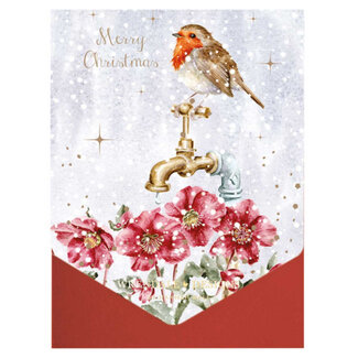 Wrendale 'CHRISTMAS VISITOR' Robin - Set of 8 - Christmas Cards