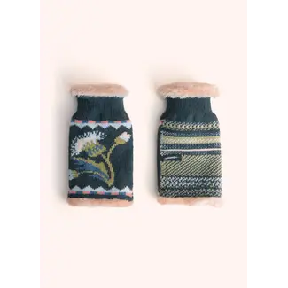 Powder Design Ltd Thistle Wrist Warmers in Navy