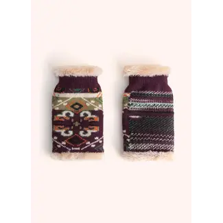Powder Design Ltd Scandi Cosy Wrist Warmers in Damson Mix
