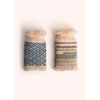 Powder Design Ltd Agatha Wrist Warmers in Denim Mix