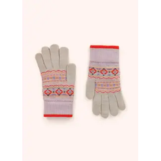 Powder Design Ltd Fair Isle Gloves in Cream Mix