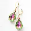 A Pocket of Posies Aurora Glass Teardrop Earrings - Pink and Green