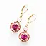 A Pocket of Posies Art Deco Floral Earrings - Hot Pink Fuchsia and Rose Opal