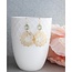 A Pocket of Posies Gold Filigree and Aqua Glass Earrings