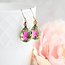 A Pocket of Posies Aurora Glass Teardrop Earrings - Pink and Green