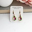 A Pocket of Posies Aurora Glass Teardrop Earrings - Pink and Green
