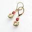 A Pocket of Posies Small Glass Drop Earrings - Deep Pink, Mint Opal & Rose Pink