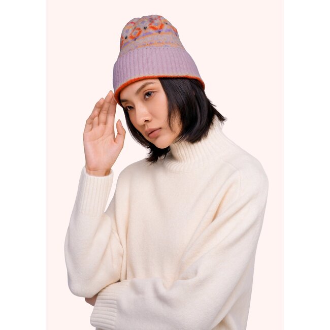 Powder Design Ltd Fair Isle Beanie in Cream Mix