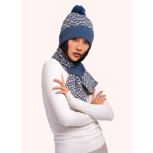 Powder Design Ltd Agatha Pompom Hat in Denim Mix