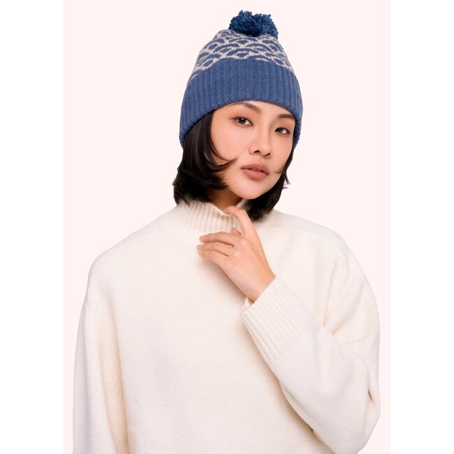 Powder Design Ltd Agatha Pompom Hat in Denim Mix