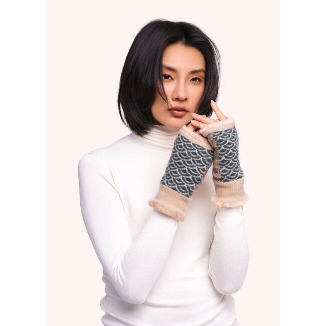 Powder Design Ltd Agatha Wrist Warmers in Denim Mix