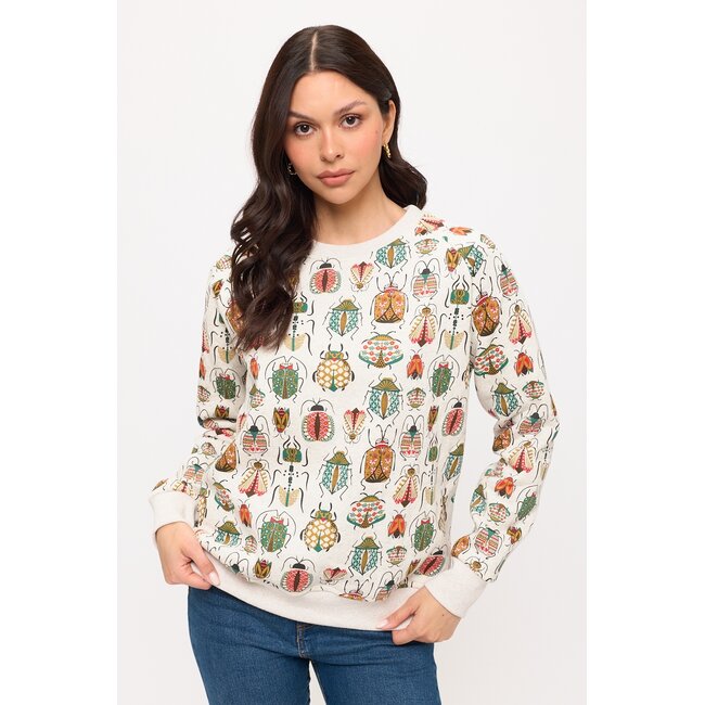 Colorful Bugs Print Sweatshirt