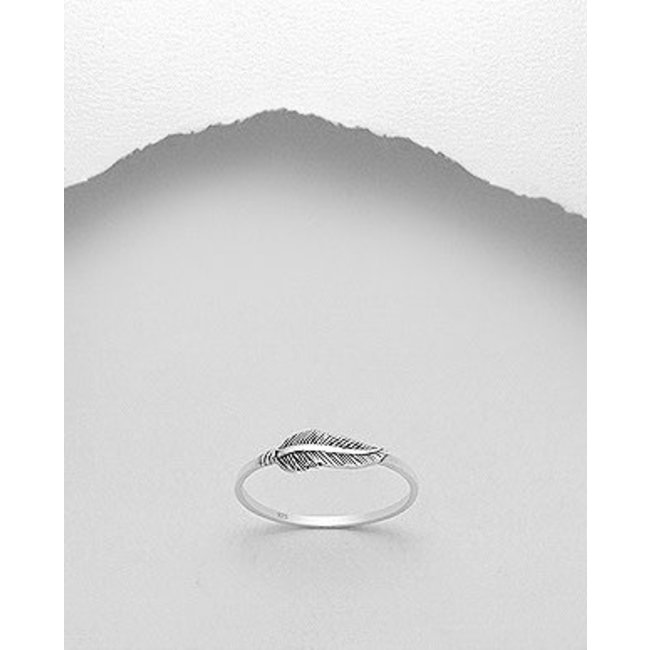 Sterling Ring-  Feather