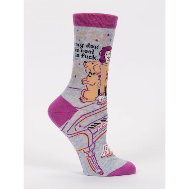 Blue Q Crew Socks-My Dog is Cool as F