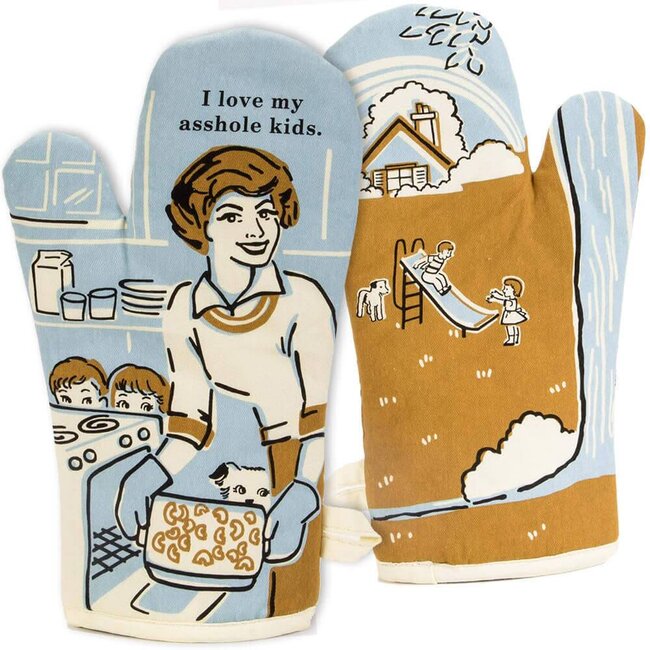 Blue Q Oven Mitt- Love My Asshole Kids