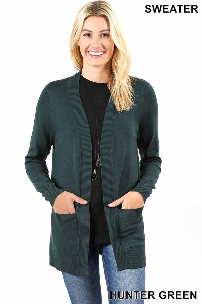 Open cardigan w/pockets - Sass It Up boutique