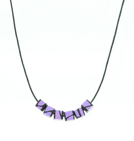 Hue+Wood Jewelry Minimal Purple Cube Necklace