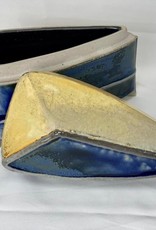 James Tingey Blue Triangular Lidded Jar