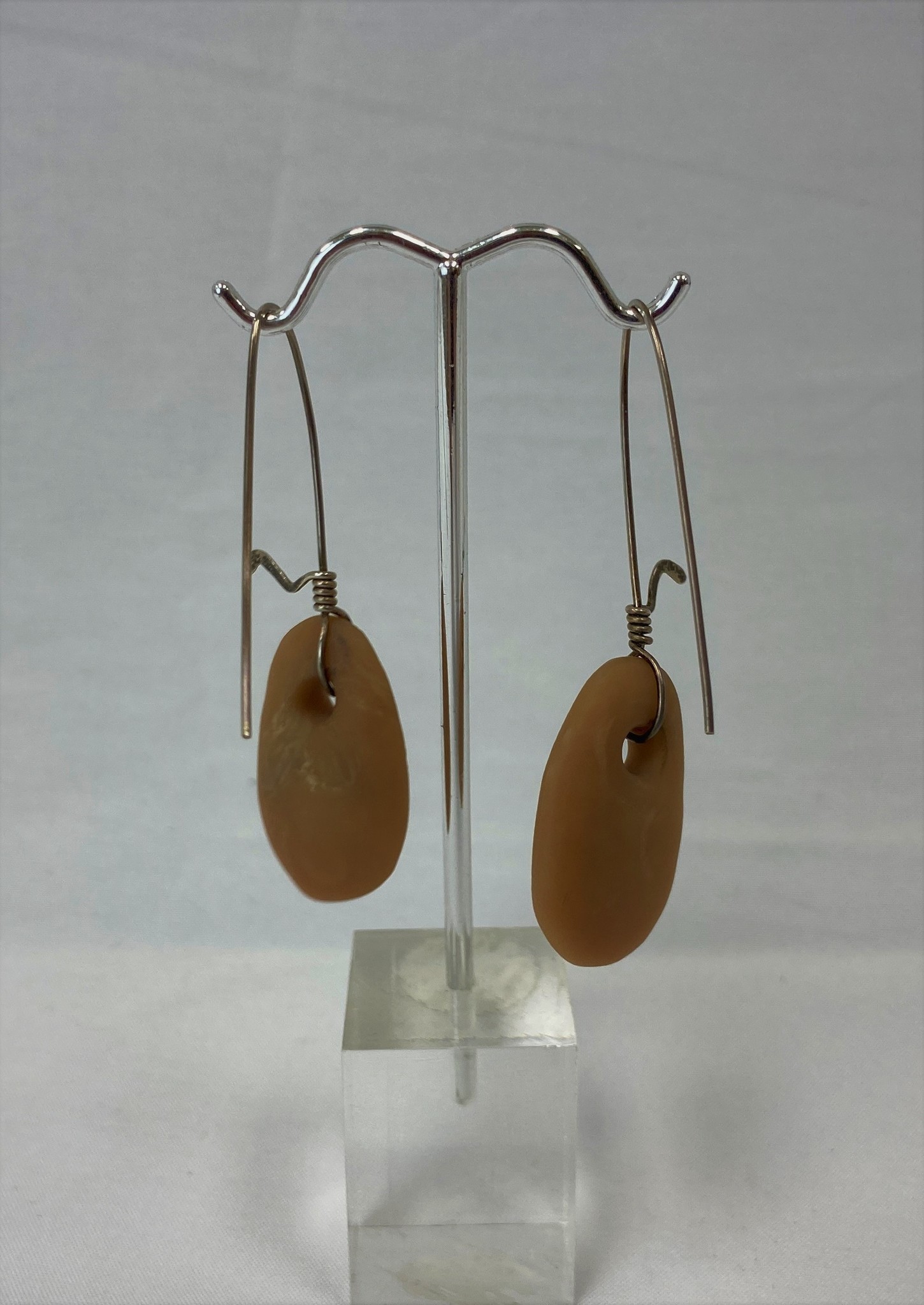 Marsha Judd Oval Beige Earrings