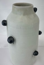 Jeein Ahn White Vase with Black Bulbs