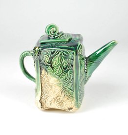 B. Anahita King Teapot, Garden Whimsy & Green, Turq Crackle with Patina