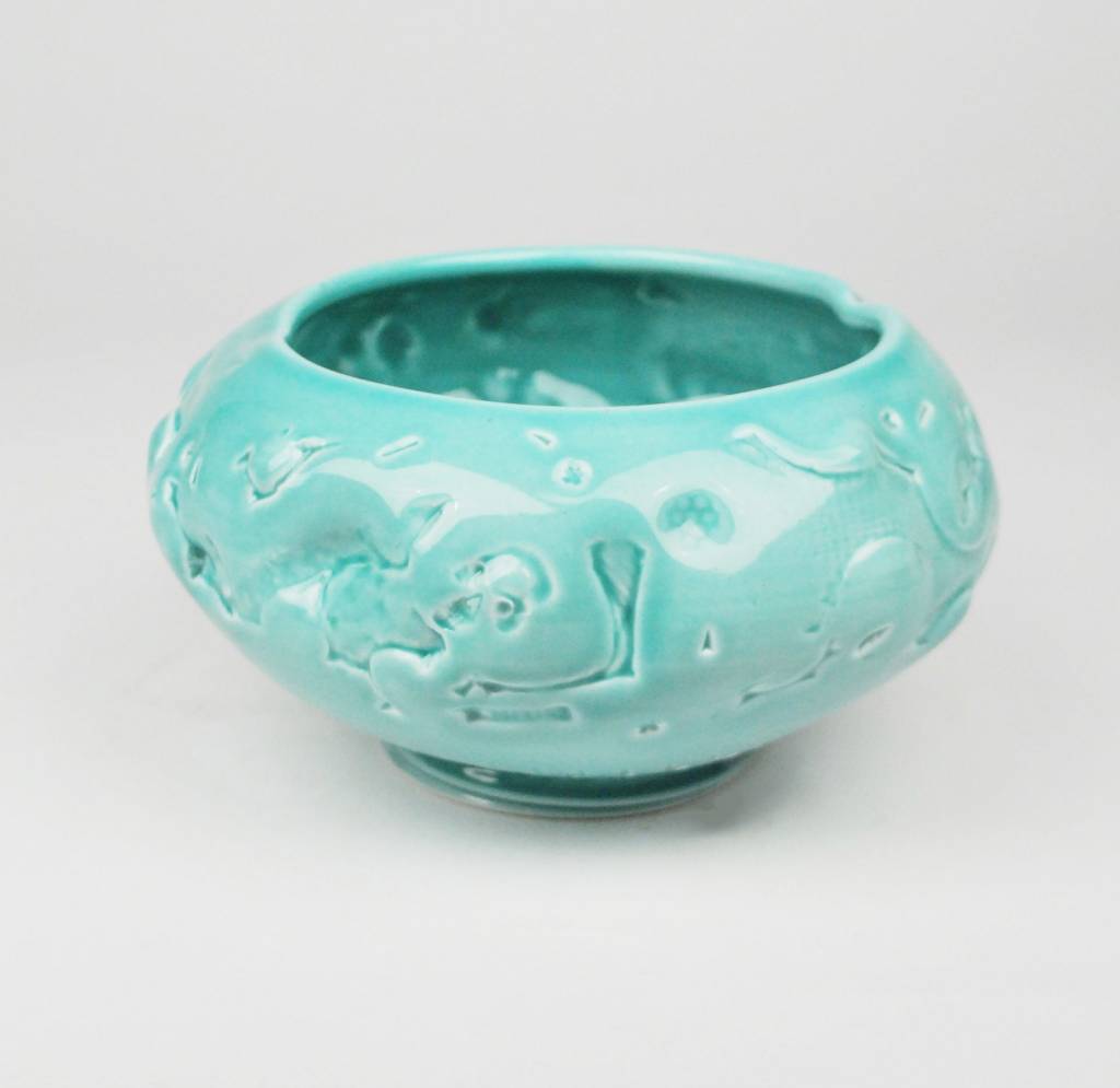 John W. Hopkins Green Porcelain Bowl