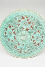 Kim Soeng-Tae Celadon Tea Bowl, Peony Design