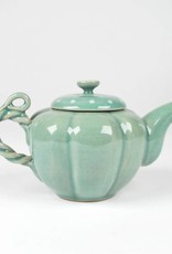 Choi In-Gyu Celadon Teapot, Coiled Handle