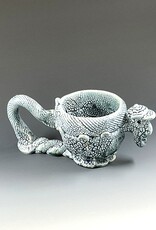 Stephen L. Horn Pinch Pot Blue Crackle Cup