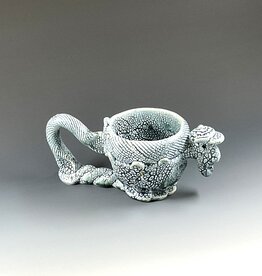 Stephen L. Horn Pinch Pot Blue Crackle Cup
