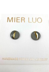 Mier Luo Grey Striped Circle Studs