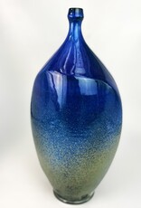 Tom Coleman Large Flattened Blue/Green Bottle