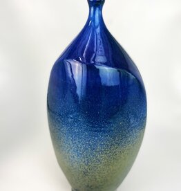 Tom Coleman Large Flattened Blue/Green Bottle