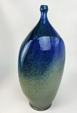 Tom Coleman Large Flattened Blue/Green Bottle