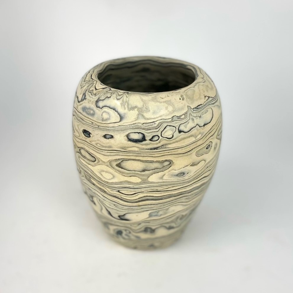 Mark Walsh Black Marbled Vase