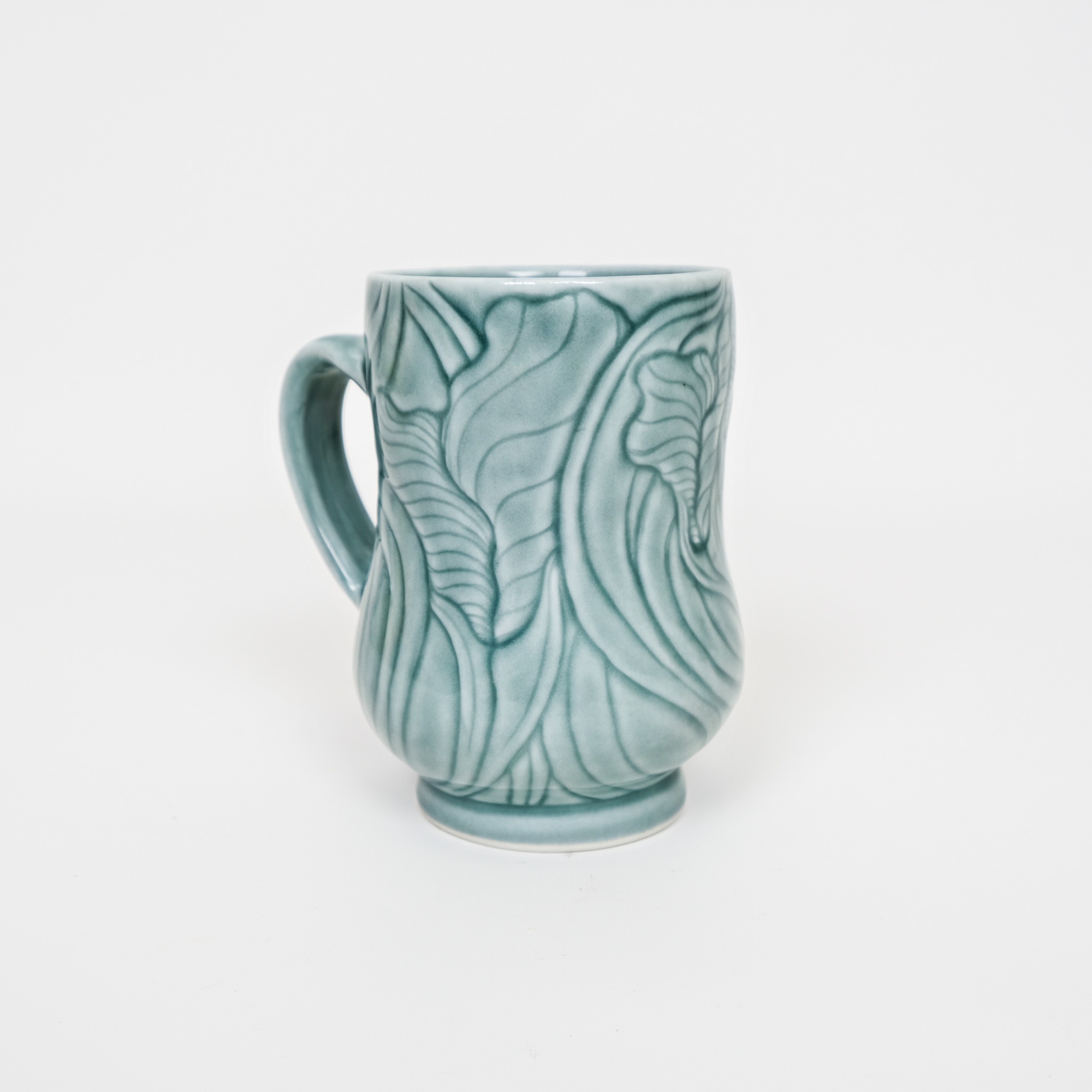 Elaine Coleman Korean Blue Porcelain Hummingbird Mug