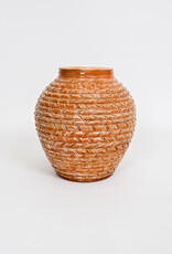 Miriam Krombach Orange Carved Vase