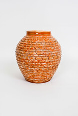 Miriam Krombach Orange Carved Vase