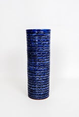 Miriam Krombach Blue Carved Cylinder