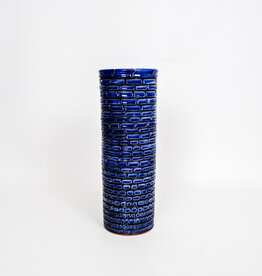 Miriam Krombach Blue Carved Cylinder