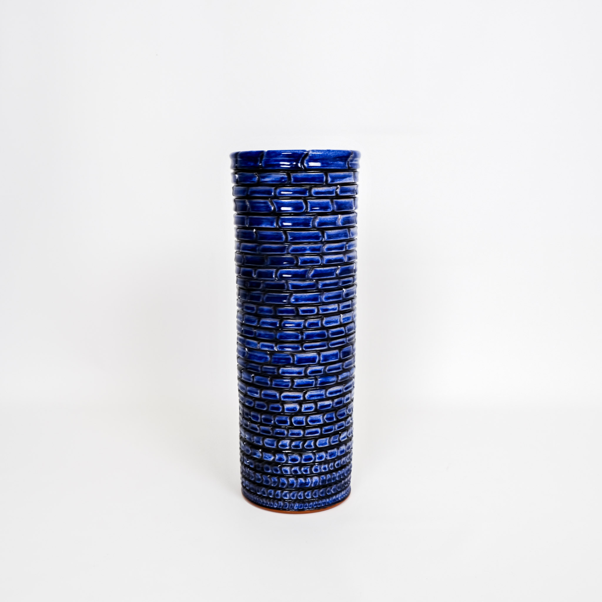 Miriam Krombach Blue Carved Cylinder