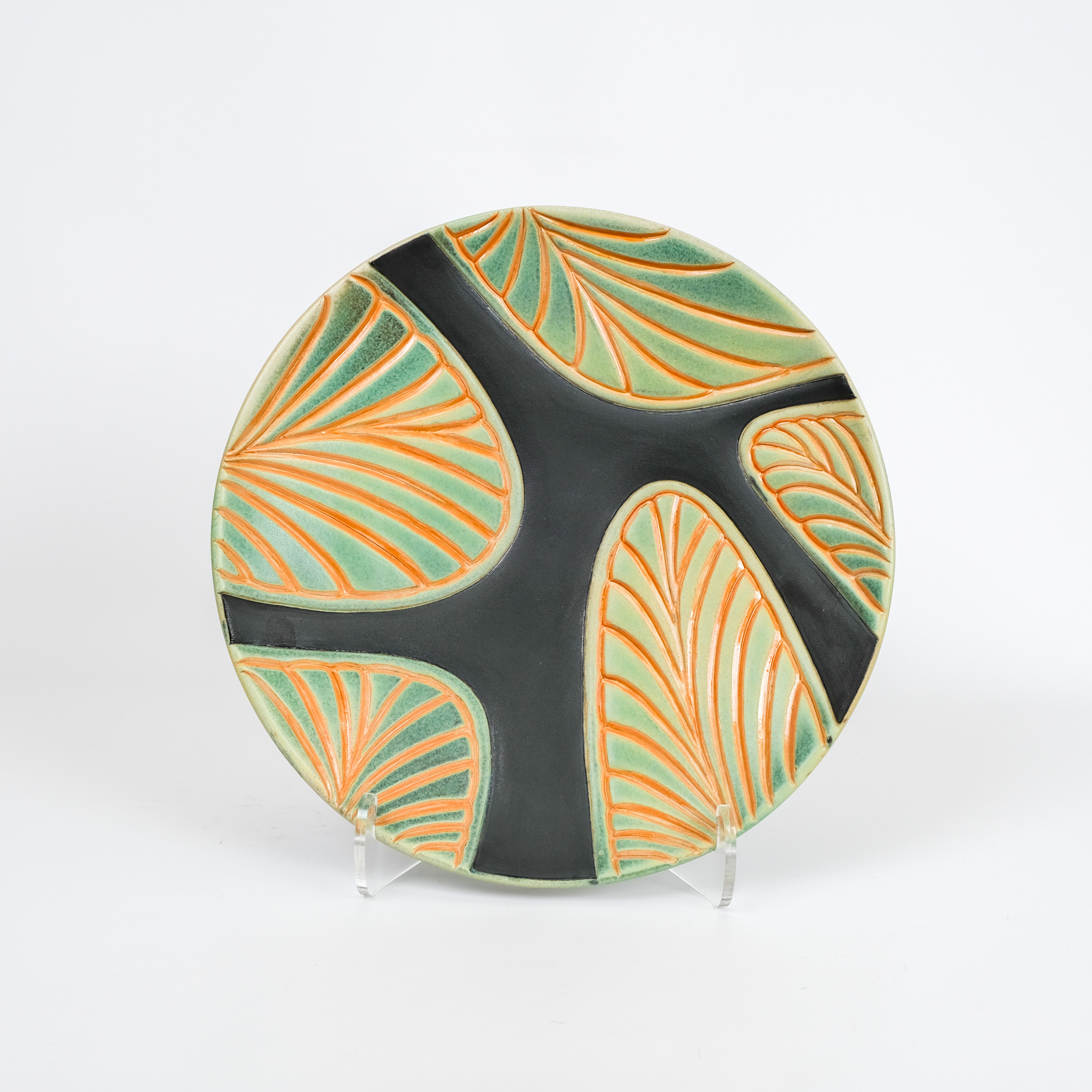 Amy Kline-Alley Platter Black Green Orange