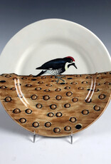 Avian Clay Acorn Woodpecker Plate